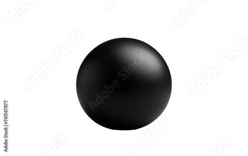 Black Table Tennis Ball on a Transparent Canvas