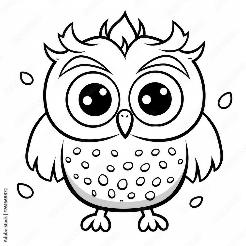 Owl Black And White, Coloring book