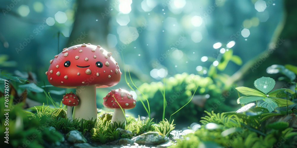 Cute and Colorful Mushroom Pattern Wallpaper for PC Desktop with Kawaii ...