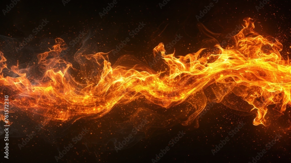 Intense Flames Rising Against a Dark Background, Capturing the Essence of Fire Intense Flames Rising Against a Dark Background, Capturing the Essence of Fire
