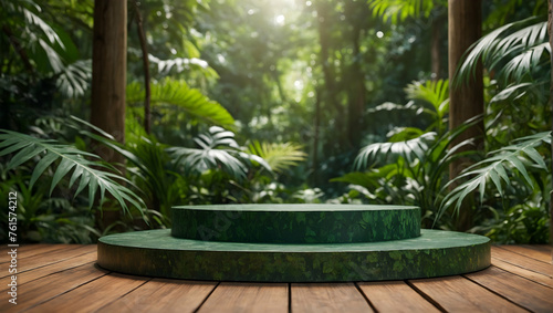 Verdant Podium with a Jungle Canopy for promote Cosmetic Concept