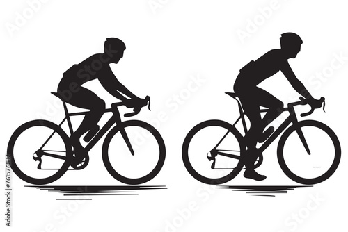 Bicyclists silhouettes collection Vector illustration