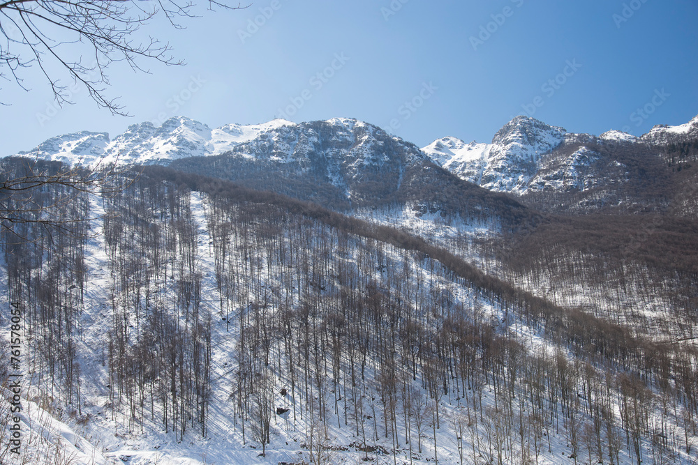 Mountain “Resegone”
Mountain named “Resegone” with snow in winter season. Lombardy, Italy.