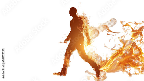 flame in the shape of a person transparent background