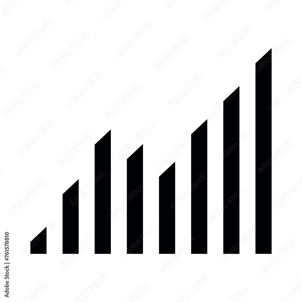 black vector graph icon on white background