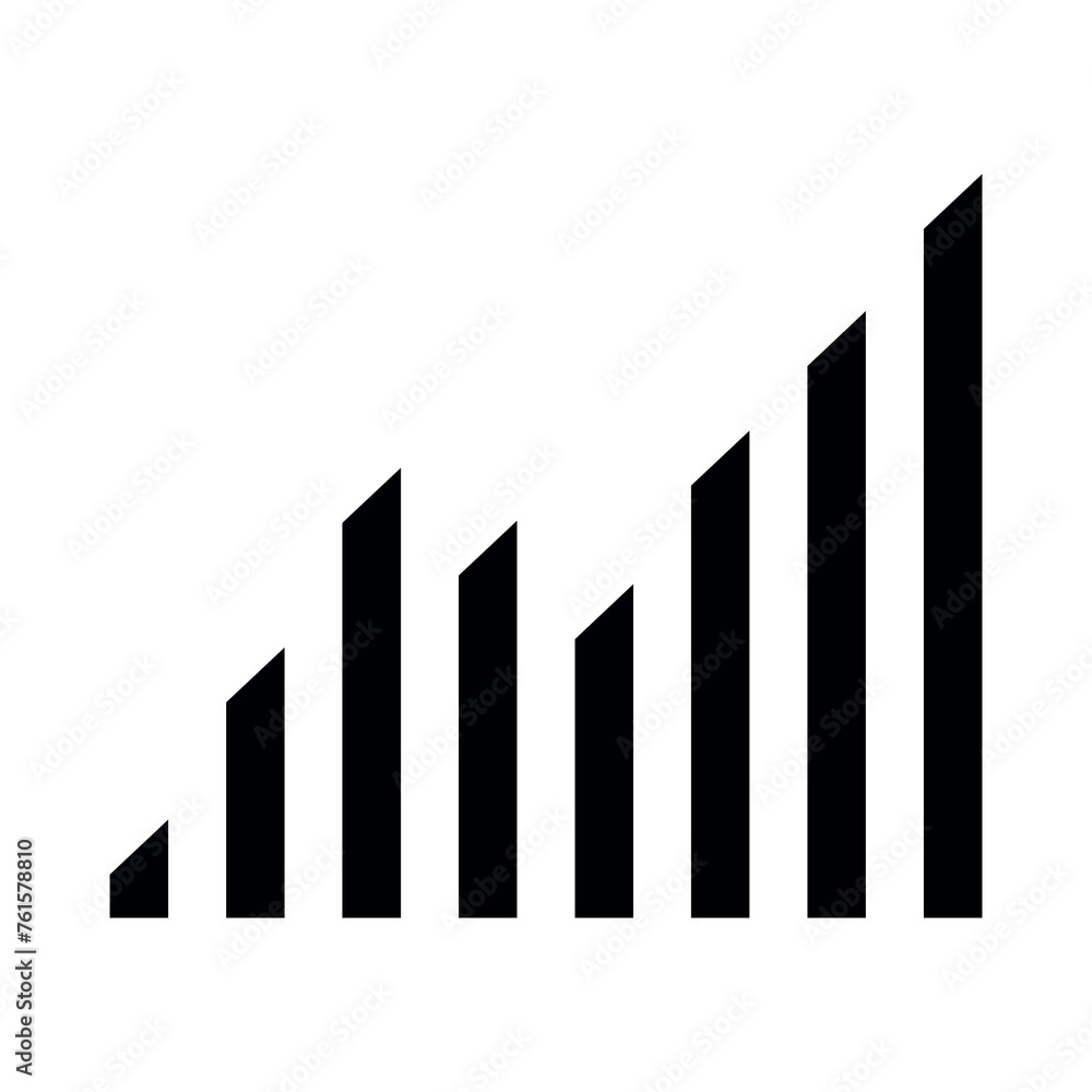 black vector graph icon on white background black vector graph icon on white background