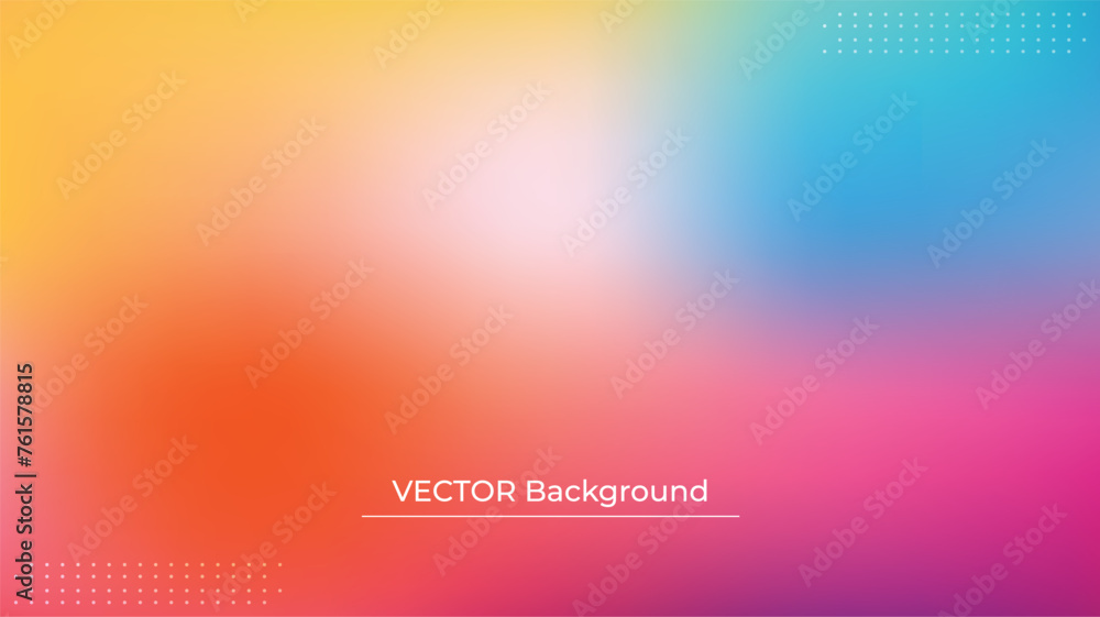Smooth and blurry colorful gradient mesh background. Modern bright rainbow colors. Easy editable soft colored vector banner template. Premium quality