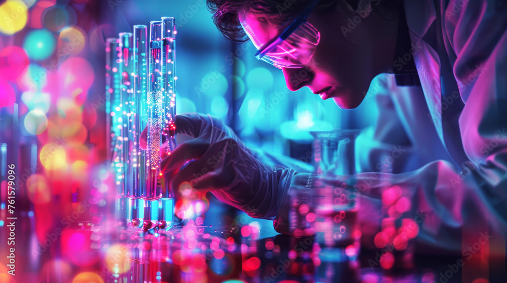 Neon Glow Over Science Experiments.
A researcher meticulously conducts experiments, bathed in the surreal neon light of a cutting-edge laboratory setting. Neon Glow Over Science Experiments.
A researcher meticulously conducts experiments, bathed in the surreal neon light of a cutting-edge laboratory setting.