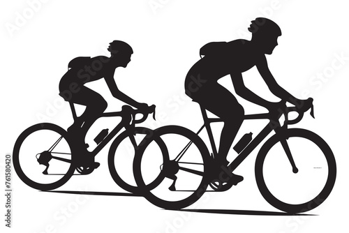 Bicyclists silhouettes collection Vector illustration