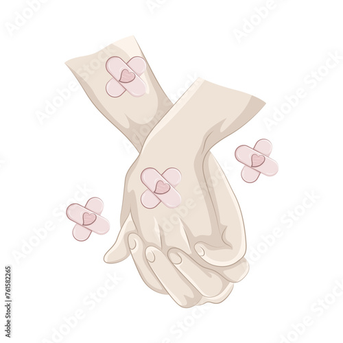 Illustration of couple hands