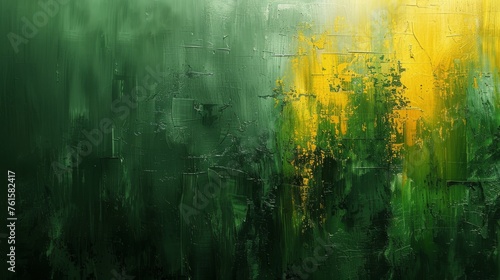 A modern abstract background. Golden brushstrokes on a textured background. Oil on canvas. Horses, green, gray, vintage wallpaper, posters, cards, murals, carpets, hangings, prints...