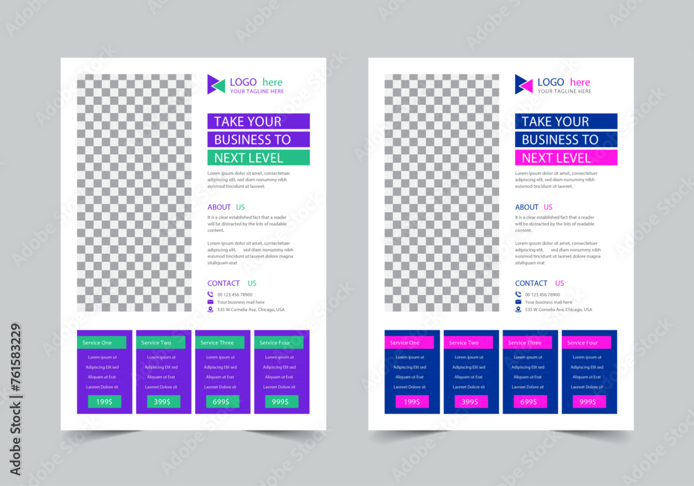 Pricing Table Flyer Template | A4 | Print Ready Pricing Table Flyer Template | A4 | Print Ready