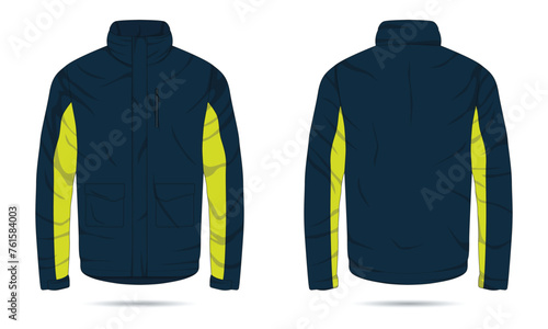 Outdoor jacket mockup front and back view