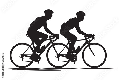 Fototapeta Naklejka Na Ścianę i Meble -  riders silhouettes cycling silhouette