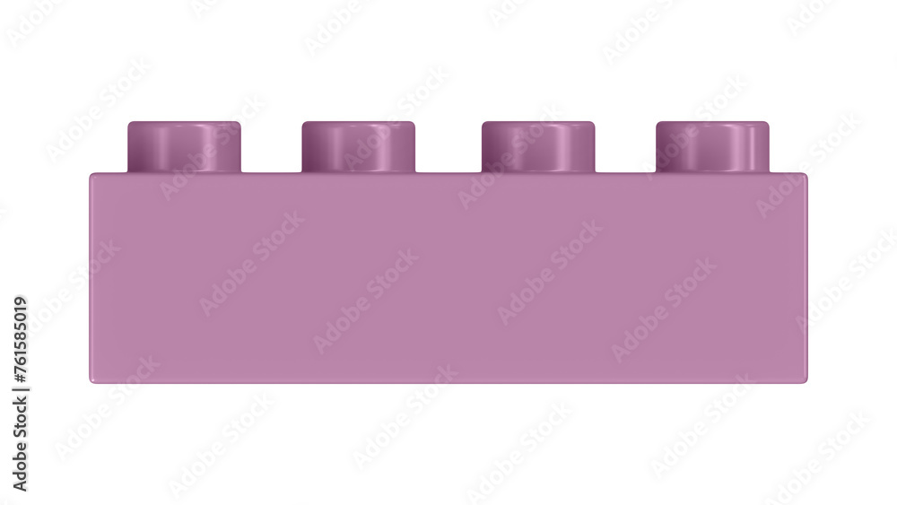 Mauve Block Isolated on a White Background. Close Up View of a Plastic Children Game Brick for Constructors, Front View. High Quality 3D Rendering with a Work Path. 8K Ultra HD, 7680x4320 Mauve Block Isolated on a White Background. Close Up View of a Plastic Children Game Brick for Constructors, Front View. High Quality 3D Rendering with a Work Path. 8K Ultra HD, 7680x4320