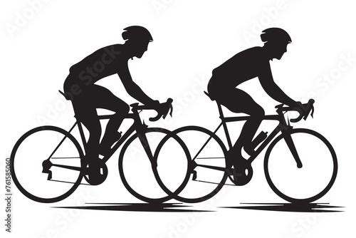 riders silhouettes cycling silhouette