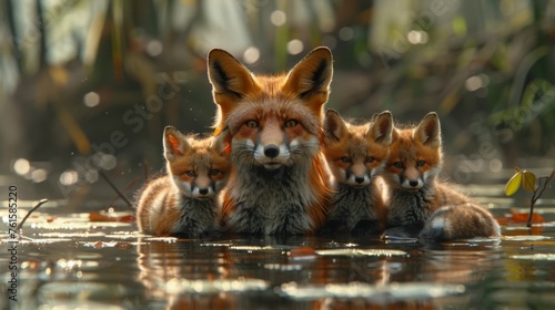  a family of foxes 