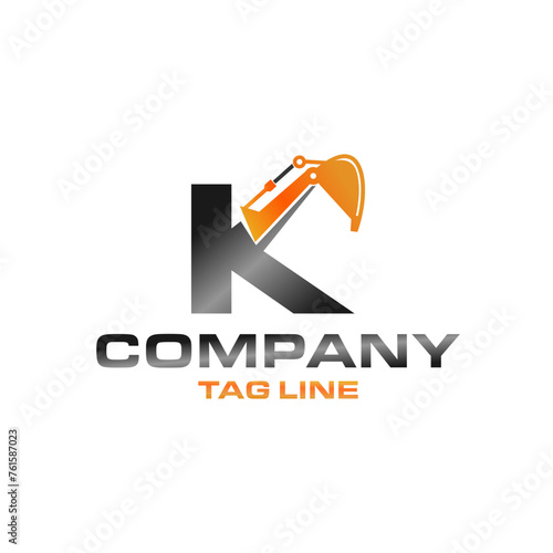 Letter J K L construction excavator logo