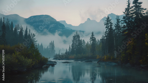 Mountain River Landscape photo