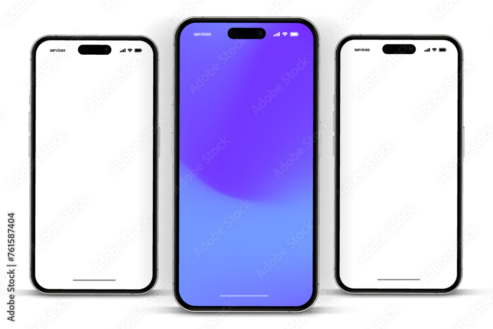 3D realistic high quality smartphone mockup with isolated background. Smart phone mockup collection. Device front view. 3D mobile phone with shadow on white background. 3D realistic high quality smartphone mockup with isolated background. Smart phone mockup collection. Device front view. 3D mobile phone with shadow on white background.