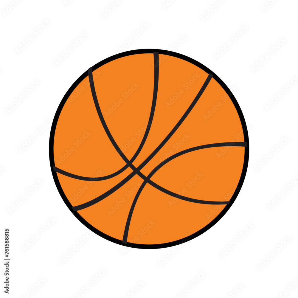 Basketball, orange color. Vector image.
