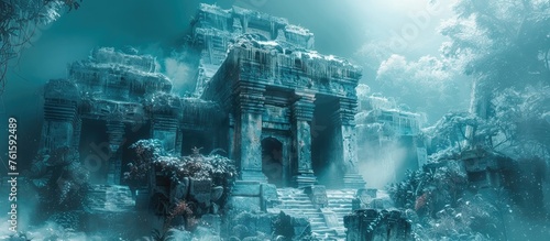 Frozen Ancient Temple in the Jungle: A Forgotten Realm Encased in Ice © Sittichok
