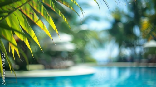 tropical paradise luxury resort background with selective focus