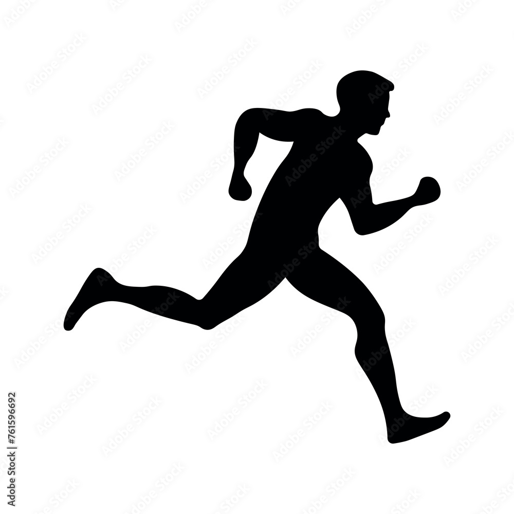 black vector runner icon on white background