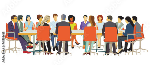 Planung, Diskussion von  Mitarbeitern illus