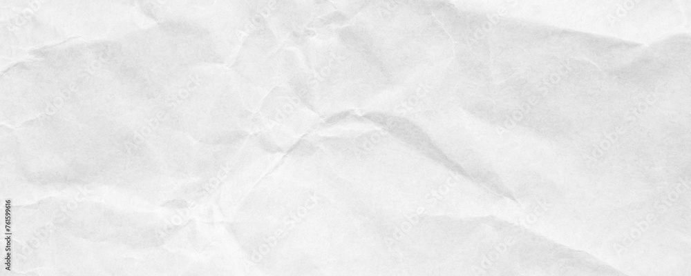Abstract white crumpled and creased recycle craft paper texture background