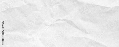 Abstract white crumpled and creased recycle craft paper texture background