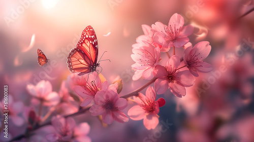 Butterflies fluttering among flowers © 嘉豪 陈