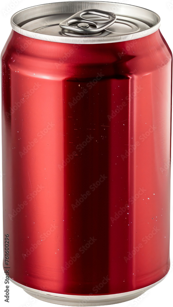 Blank red soda can, cut out transparent Blank red soda can, cut out transparent