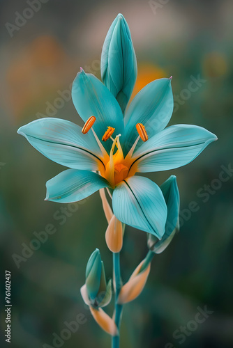 Radiating Elegance: The Mesmerizing Turquoise Ixia viridiflora in Full Bloom photo