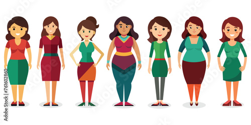 Woman collection set isolated vector illustration
