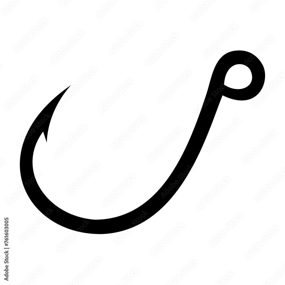 Fish hook silhouette. vector image Fish hook silhouette. vector image