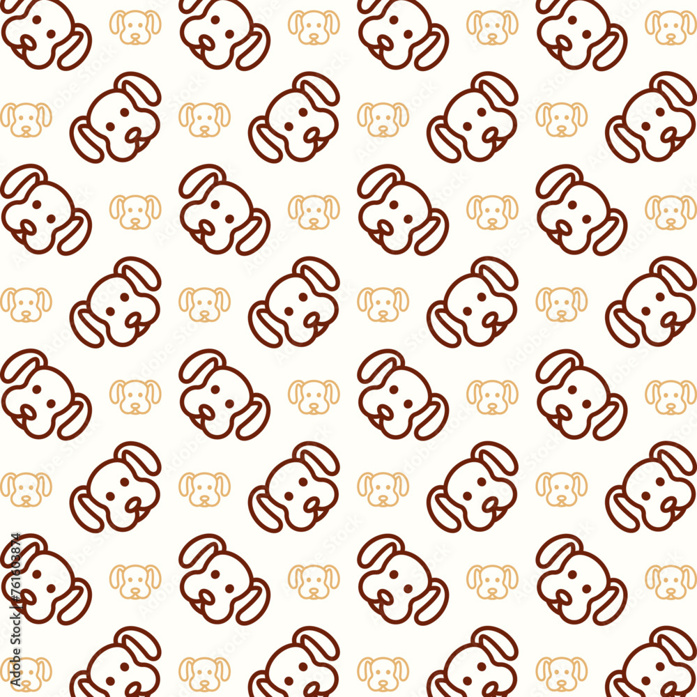 Dog attractive trendy multicolor repeating pattern vector illustration background