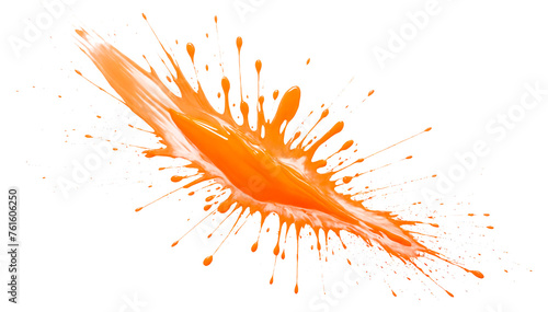 orange paint brush strokes in acrylic color isolated against transparent © bmf-foto.de