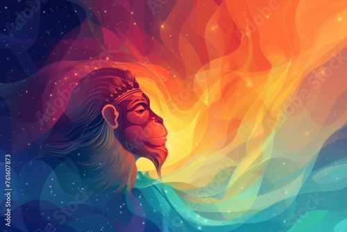 abstract background for Hanuman Jayanti
