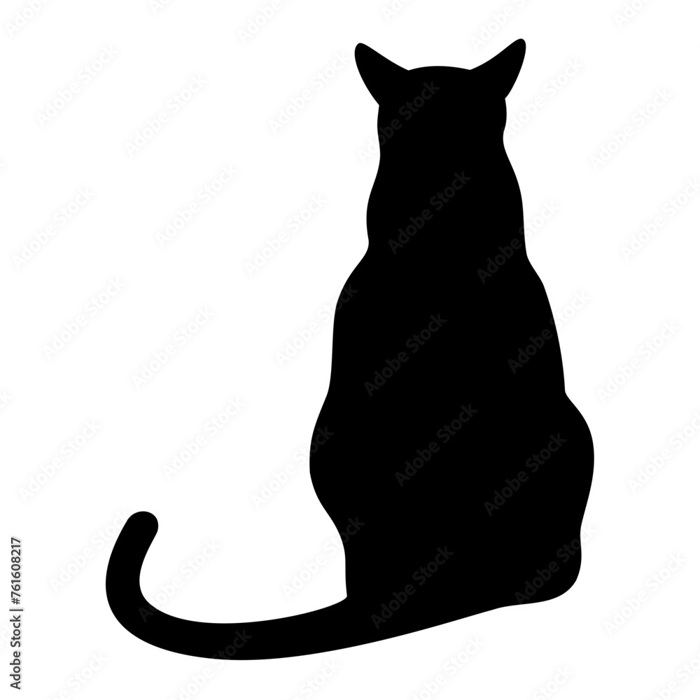 Cat from back silhouette. Vector image Cat from back silhouette. Vector image