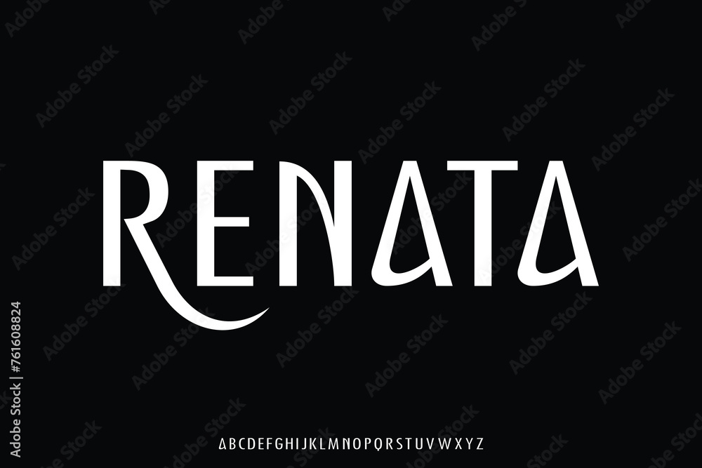 Decorative retro style sans serif alphabet display font vector