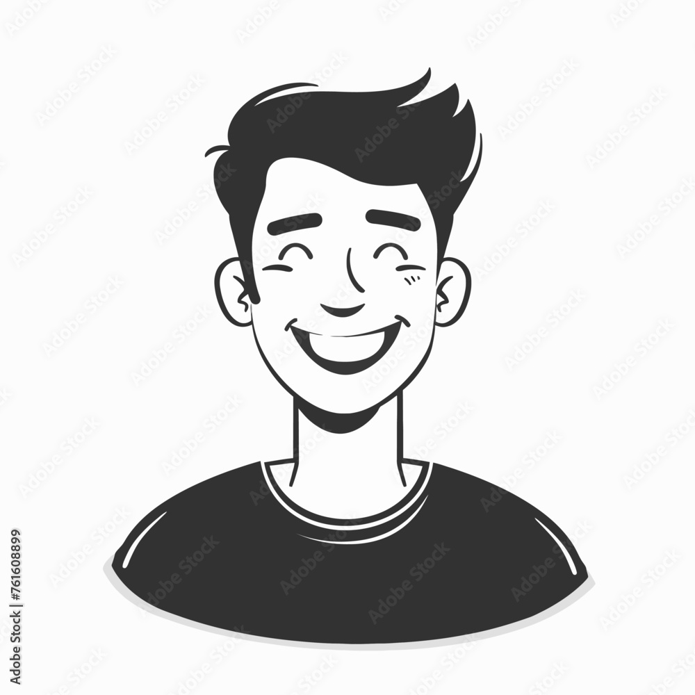 man in laugh minimalist Illustration