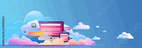 Flat Design Concept Cloud Computing