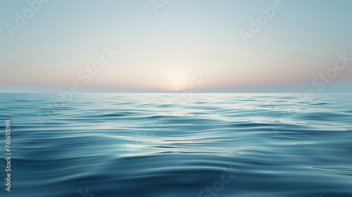 image of a calm ocean with a minimalist horizon, portraying a sense of tranquility and openness photo