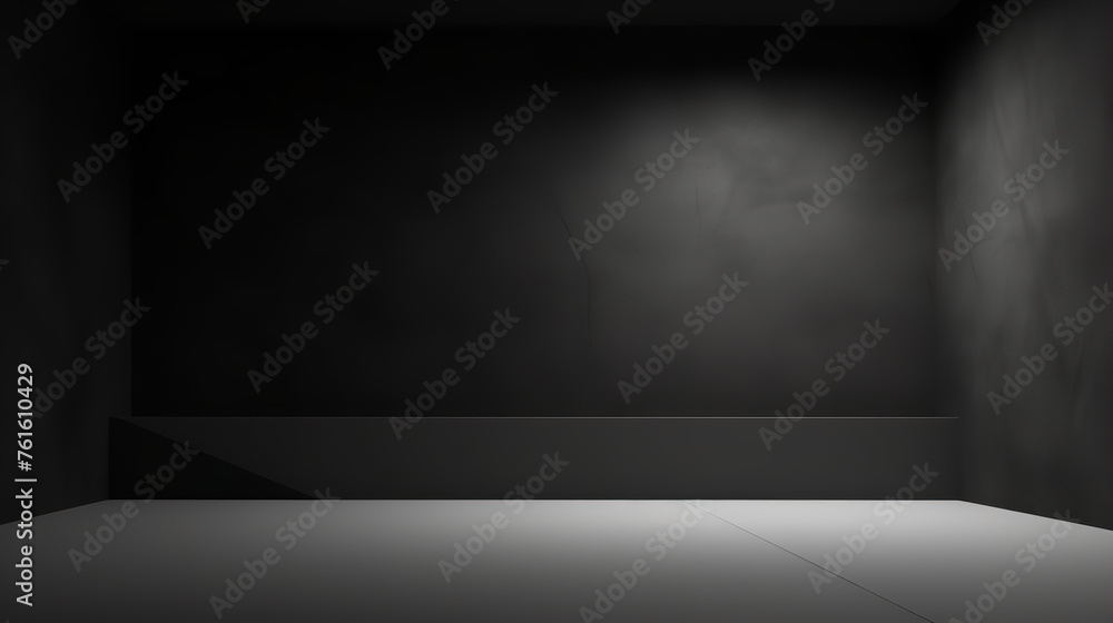 Minimal abstract light black background for product presentation. Shadow and light from windows on plaster Minimal wall