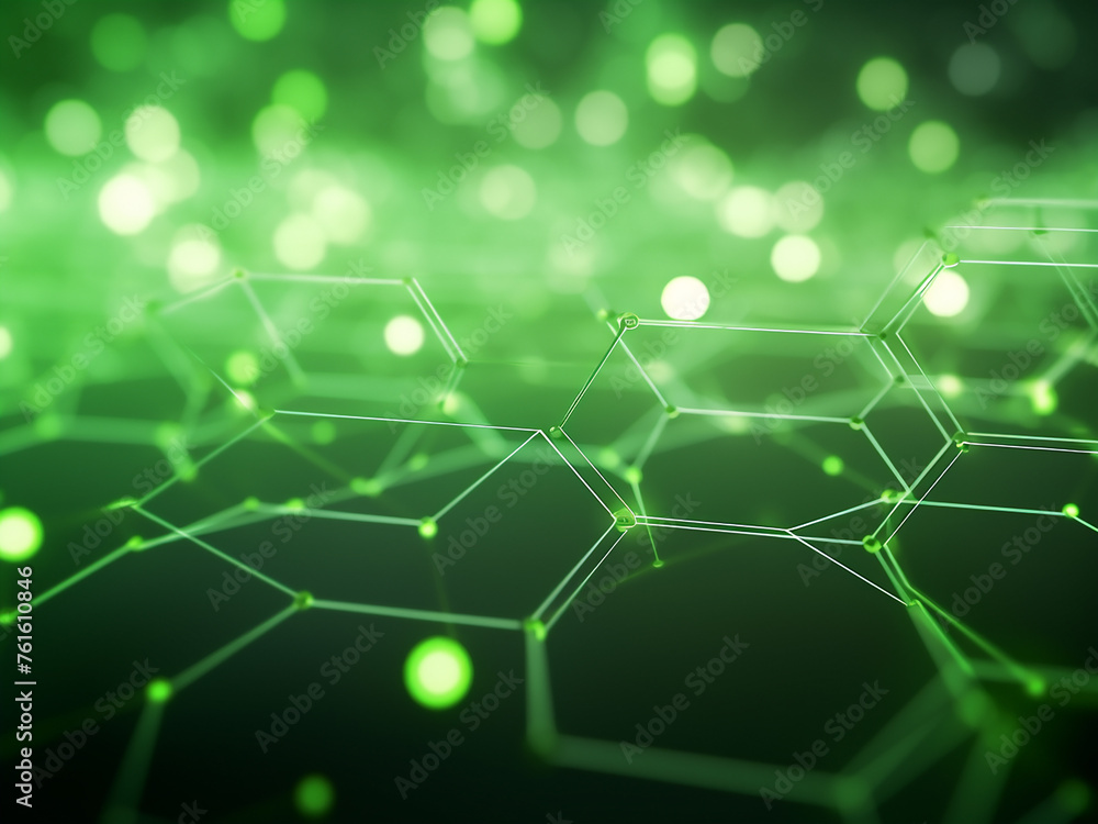 Obraz premium Polyhedrons set on a lush green backdrop. AI Generation.
