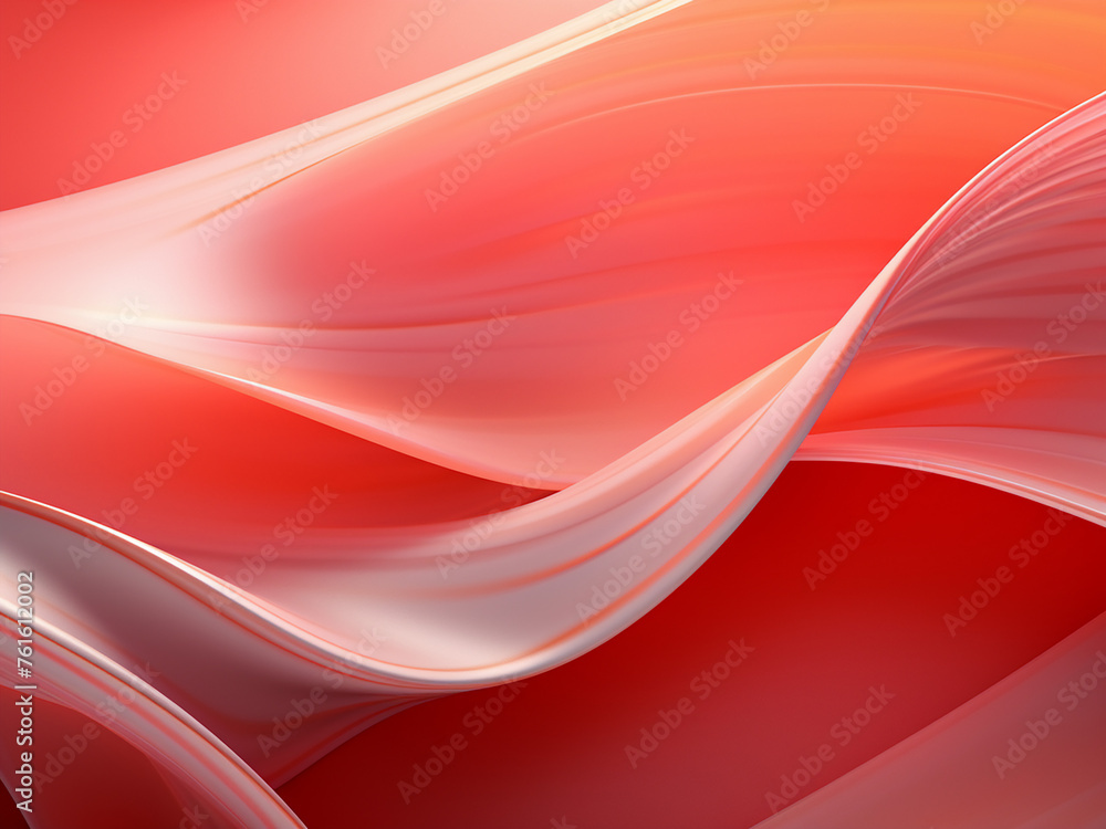 Naklejka premium Geometric red ribbons on a textured bg. AI Generation.