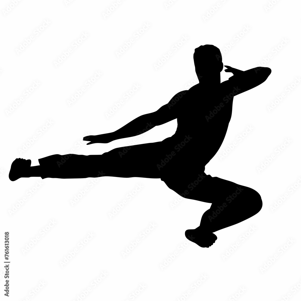 Kick boxing Martial arts silhouette. Kick boxing Martial arts silhouette.