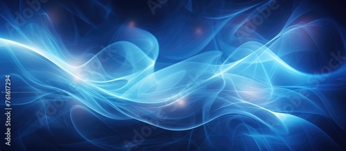 Abstract Blue Neon Background, Blurred Photographic Elements