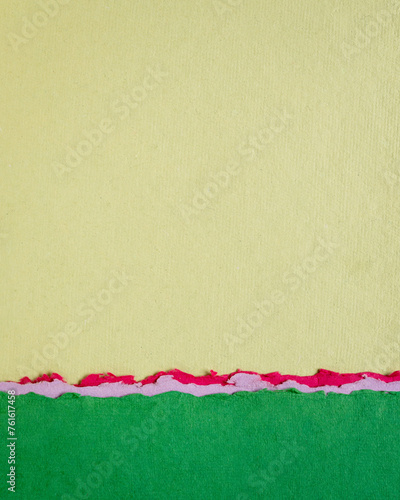 abstract paper landscape in green pastel tones - collection of handmade rag papers